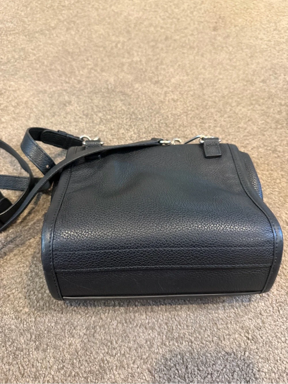 Balenciaga Black Pebbled Leather Small Shoulder Bag with Gold Logo - Picture 3 of 6